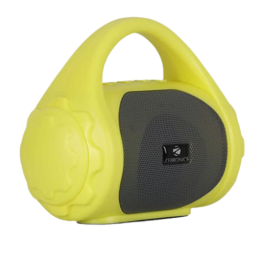 ZEBRONICS Zeb-County Wireless Bluetooth Portable Speaker with Supporting Carry Handle, USB, SD Card, AUX, FM & Call Function (Neon Yellow)
